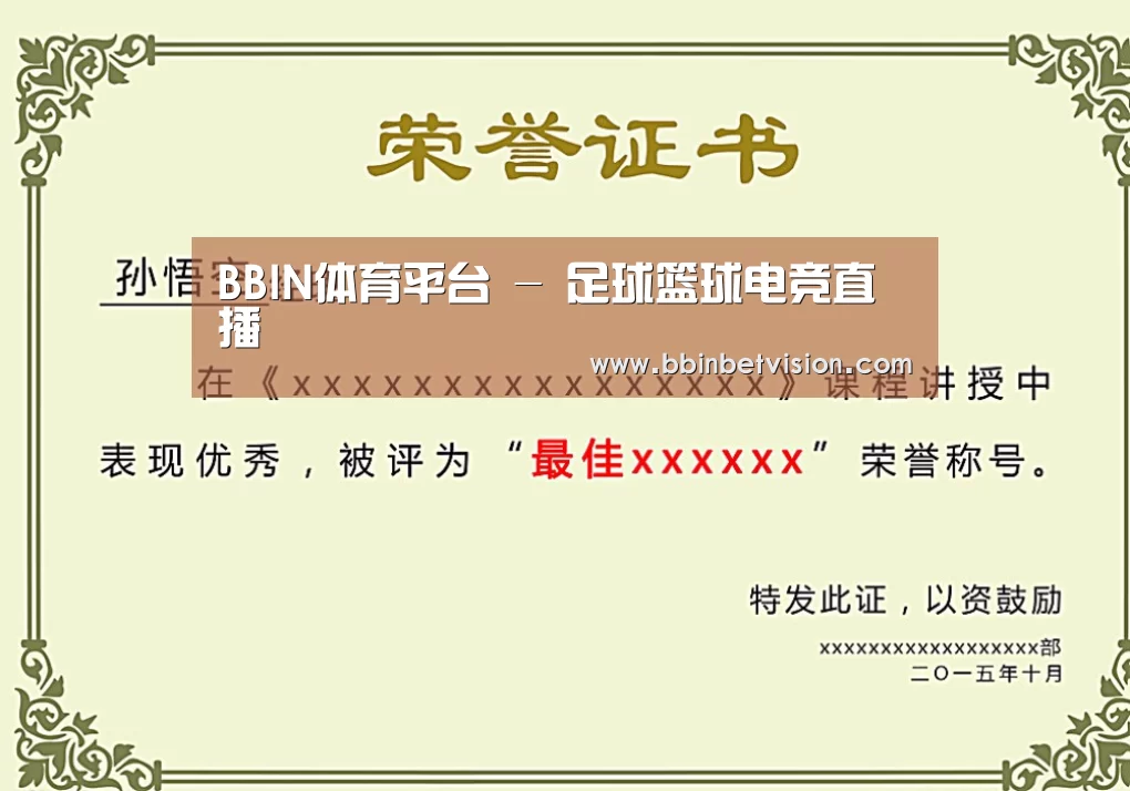 BBIN电子荣誉证书二(图1)